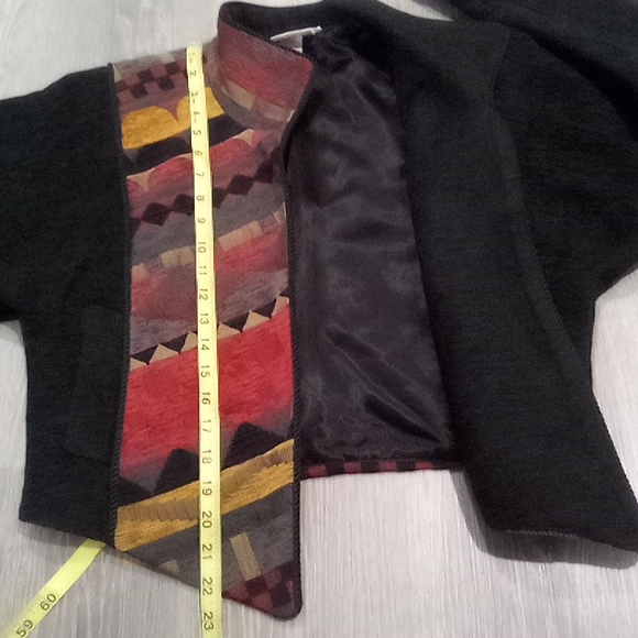 Vintage 80s  Imported Fabric Tapestry Bolero Jacket - Picture 13 of 16